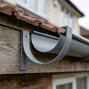 130mm Aluminium Gutter Top Rafter Bracket — RAL 7037 (in use)