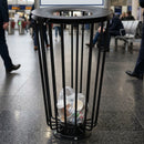 100 Litre Anti-Terrorism Steel Litter Bin with Transparent Design