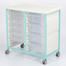 Steel Double Column Tray Trolley – 5 Small & 4 Deep Drawers (view 2)