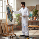 Rosy Brown Premium Cotton Drill Boilersuit - White with Multiple Pockets