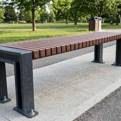 1300mm or 1800mm recycled plastic outdoor bench