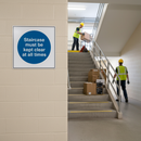 Rosy Brown Mandatory Fire Safety Sign - Staircase Must be Kept Clear at All Times