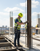 Dark Slate Gray Premium Ventilated Safety Helmet with Adjustable Harness