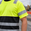 Class 1 Short Sleeve Safety Tee - Black/Hi-Vis Yellow (view 2)