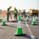 Rosy Brown Premium Green Traffic Cone - 750mm 2-Piece for High Visibility