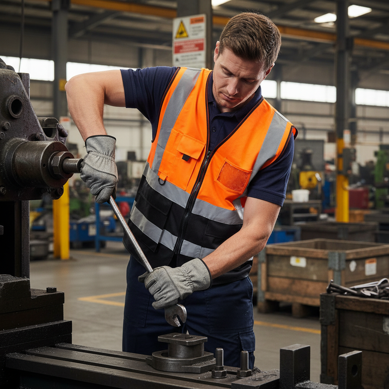 Dark Slate Gray High-Performance Two Tone Executive Waistcoat with ID Pocket - Orange/Black
