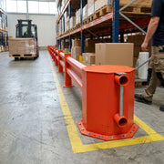 Steel Barrier End Piece Heavy Duty - Red or White