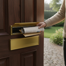 Premium 12-Inch Flushback Letterplate Cover with Draught Excluder - Durable Aluminium Construction for Energy Efficiency