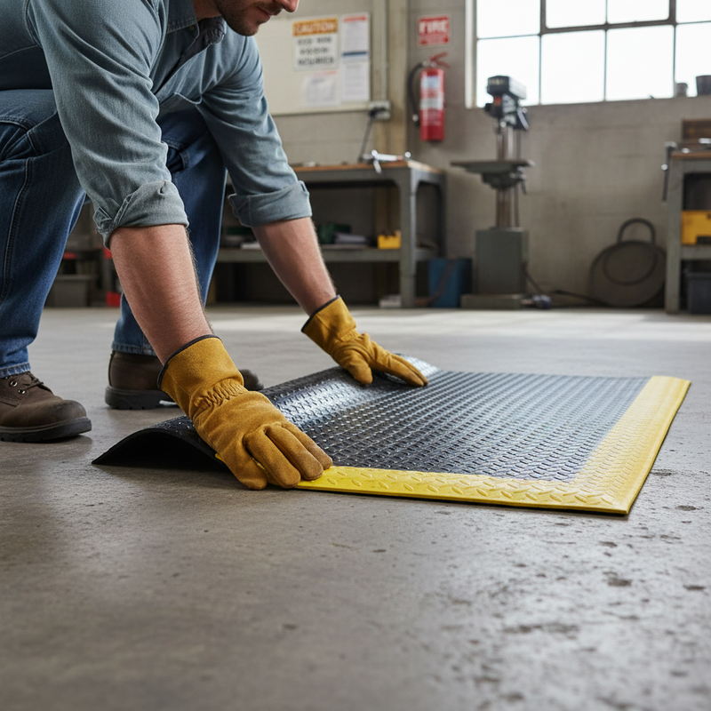 Light Slate Gray Professional Anti-Fatigue Diamond Mat for Industrial Use