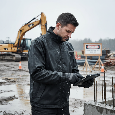 Premium Waterproof Work Bomber Jacket with Fixed Hood