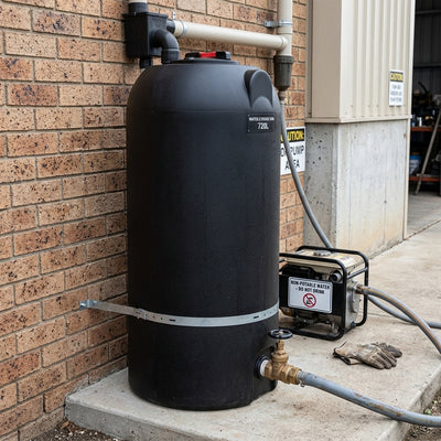 720L Slimline Non-Potable Water Tank, 455mm Vented Lid, 1.5" BSP