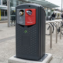 180 litre dual compartment recycling bin with split apertures