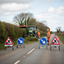 Gray Premium Traffic Management Signs Kit for Hedge Cutting Use