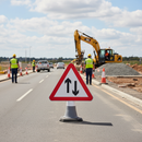 Gray Premium Two-Way Traffic Triangle Cone Sign 750mm - Lightweight & Durable