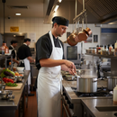 Dark Slate Gray Premium Chefs Bib Apron 34" x 40" - White for Culinary Use