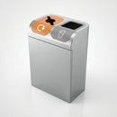 160 Litre Double Internal Recycling Bin – Galvanised Steel (view 2)