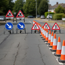 Dim Gray Premium Traffic Management Signs & Cones Kit for Single Lane Closure