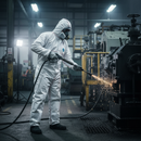 Dark Slate Gray Disposable High-Performance Coverall with 3 Piece Hood - White