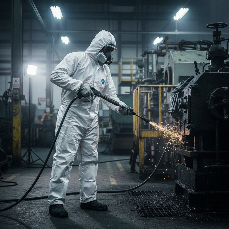 Dark Slate Gray Disposable High-Performance Coverall with 3 Piece Hood - White