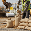 Tan Premium Hessian Sandbags 760 x 330mm with Tie Strings (Pack of 50)