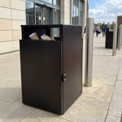 Galvanised Steel Litter Bin 112 Litre with Slam Lock