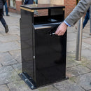 100 litre stainless steel litter bin with cigarette disposal unit