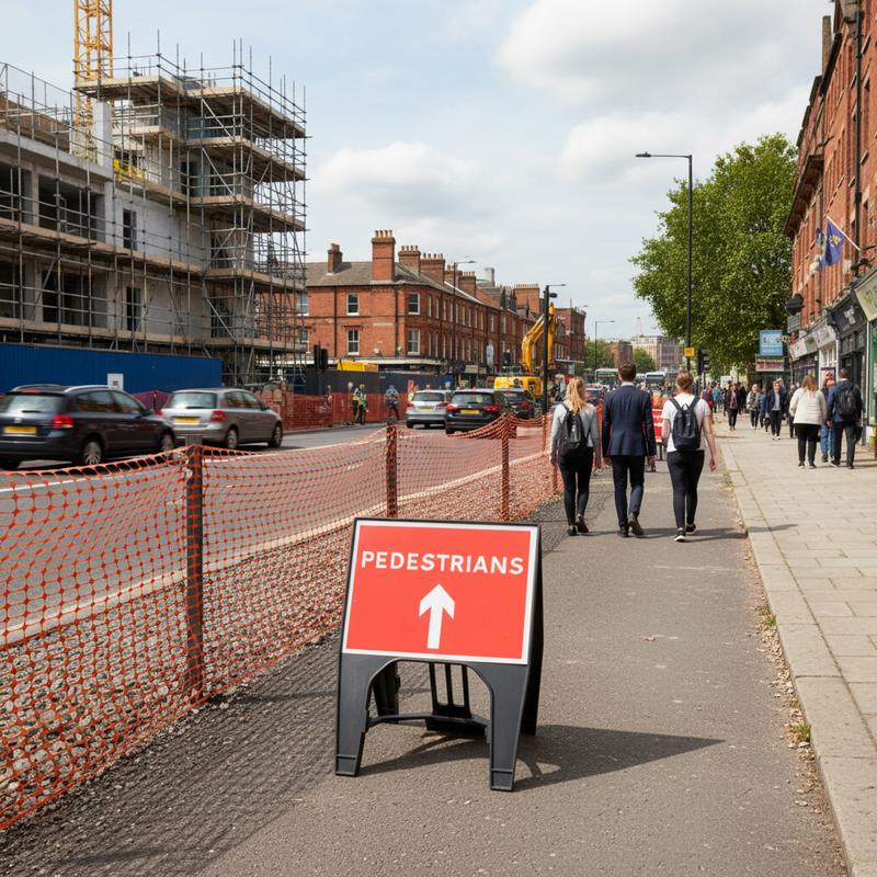 Rosy Brown Premium Pedestrians Forward Sign 600 x 450mm - Heavy Duty Design