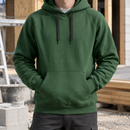 Heavyweight Pullover Work Hoodie with Kangaroo Pocket - Forest Green