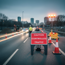 Dark Slate Gray Caution Controlled Traffic Sign - Heavy Duty Design for Safety