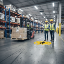 Slate Gray Premium Attention Pedestrian Traffic Floor Sign - Slip Resistant