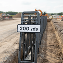 Rosy Brown 200 Yards Quick-Fit Supplementary Plate Diagram (Face Only) - High Visibility Traffic Sign