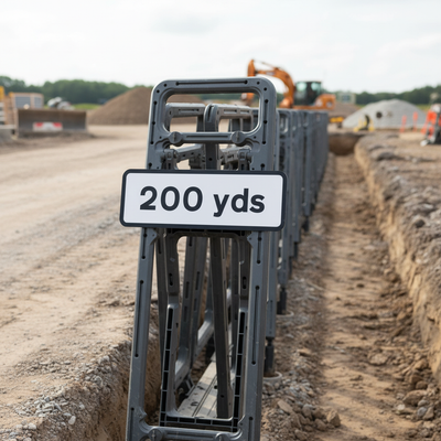 200 Yards Quick-Fit Supplementary Plate Diagram (Face Only) - High Visibility Traffic Sign