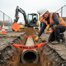 Dim Gray High-Performance Detectable Mesh for Sewer Pipe Marking 200mm x 100m