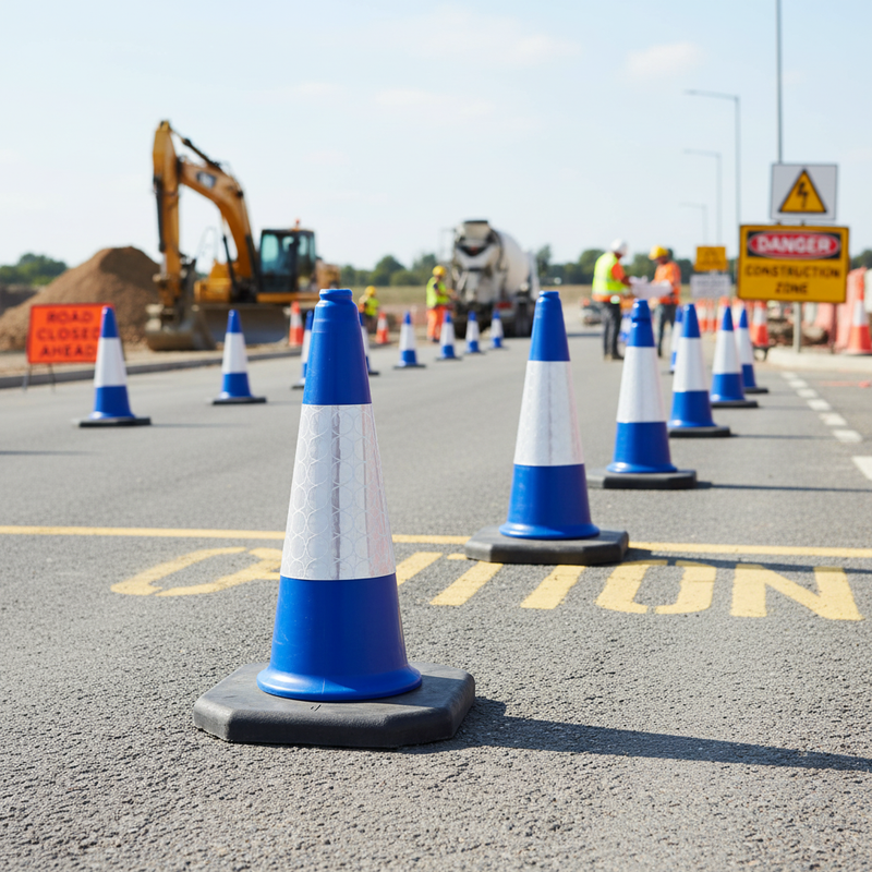 Gray 500mm 2-Piece Premium Traffic Cone with High Durability