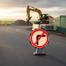 Dim Gray Premium No Right Turn 750mm Circle Cone Sign for Road Safety