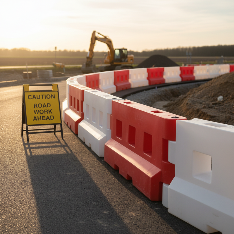 Dim Gray Heavy Duty 2m Water-Filled Barrier for Construction Safety