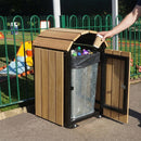 112 Litre Wooden Litter Bin with Galvanised Steel Frame