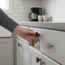 Premium 10 Pack Modern Hexagonal Knobs 35mm - Durable Zinc Construction with Satin Nickel Finish for Kitchen and Furniture