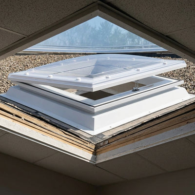 Electrically Operated Rooflight - Polycarbonate Dome 1000x1000mm
