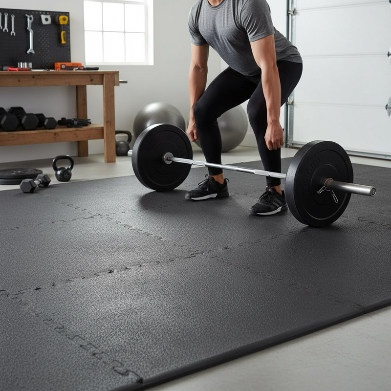 Dark Slate Gray Premium Interlocking Gym Floor Mats for Safety and Comfort