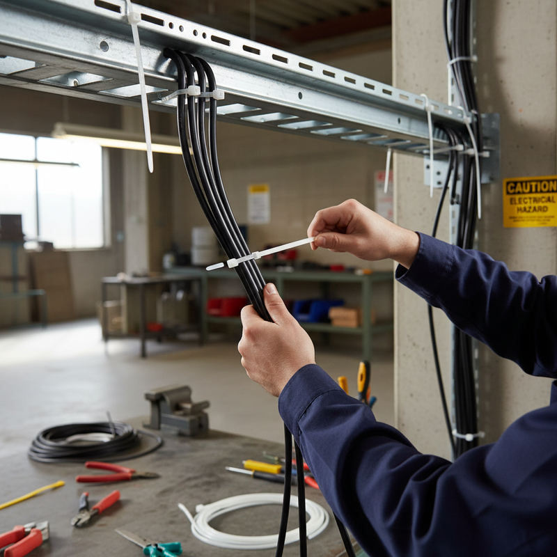 Dark Slate Gray Professional Heavy Duty White Cable Ties 700mm x 7.6mm (Pack of 100)