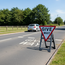 Dark Gray Premium Give Way Quick-Fit Sign Face Diagram 602 - High Visibility
