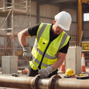 Dim Gray High-Visibility Executive Mesh Vest with ID Pocket - Premium Yellow