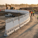 Slate Gray Heavy Duty 50/50 Mesh & Solid Hoarding Panel for Safety Barriers