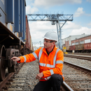 Gray Premium Hi-Vis Soft Shell Lightweight Jacket - Orange