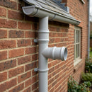 Traditional Aluminium Downpipe Branch 76mm Diameter — RAL 7035 / 92.5 Degrees (in use)