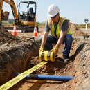 Rosy Brown High-Performance Underground Warning Tape for Gas Pipes - 150mm x 365m