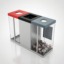 960 × 320 × 700–850 mm triple internal recycling bin (view 2)