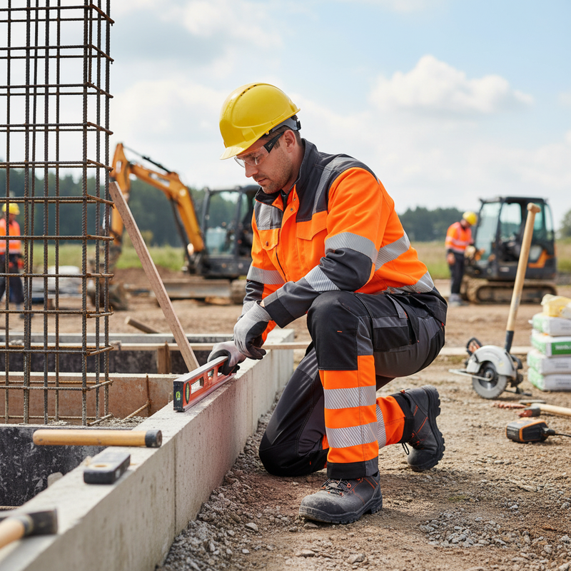 Light Gray Premium Hi-Visibility Two-Tone Trousers - Durable and Functional