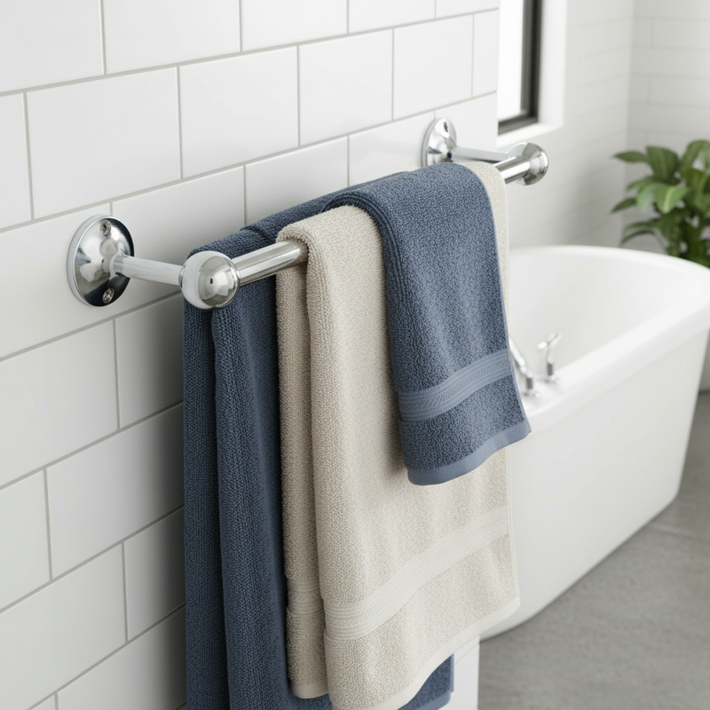 Light Gray Premium Towel Rail Centre Hanging Bracket for 19mm & 25mm Tubes